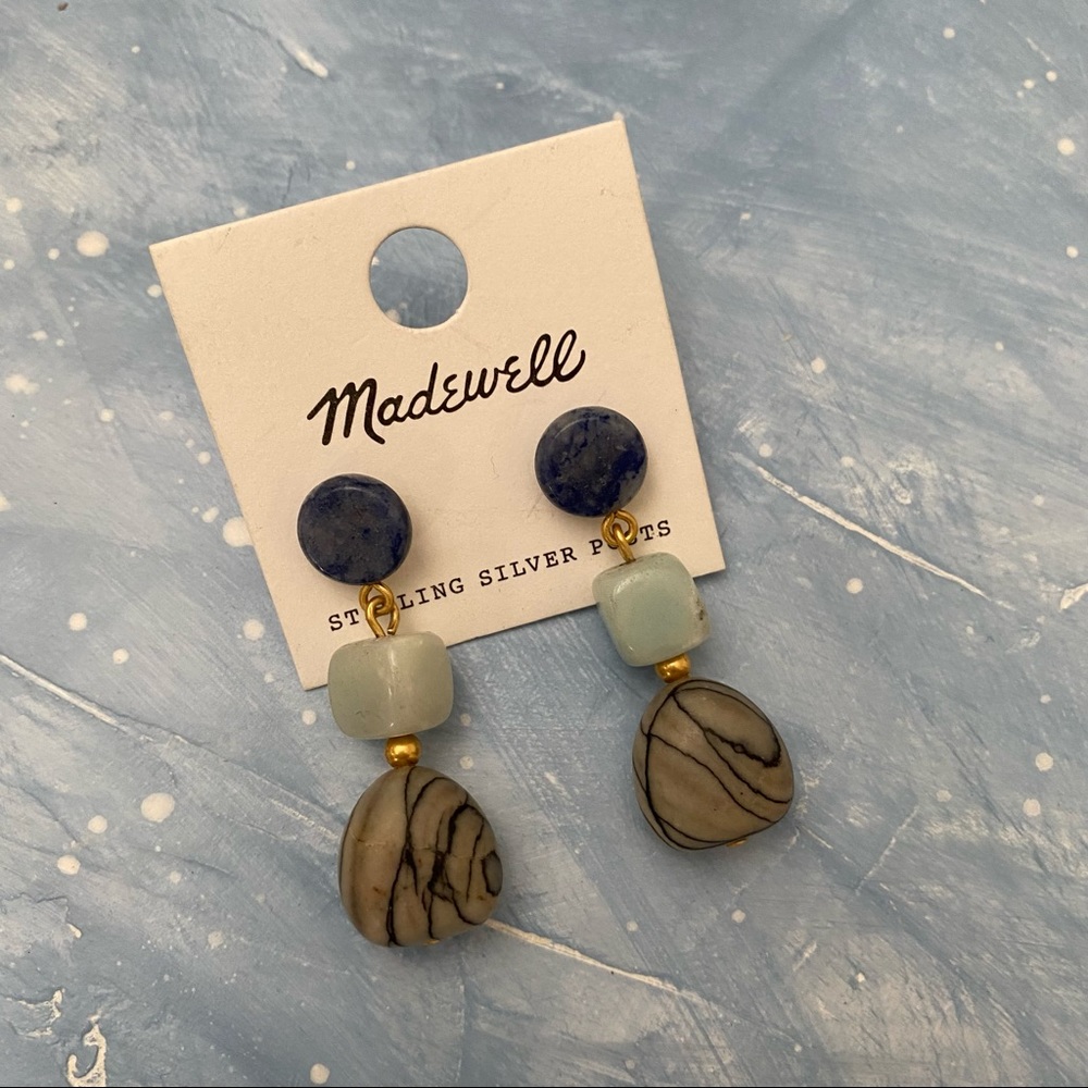 Madewell Blue Stone Drop Earrings